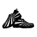 Black And White Spiral Twist Illusion Print Black Sneakers