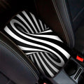 Black And White Twist Illusion Print Car Center Console Cover