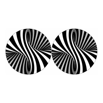 Black And White Spiral Twist Illusion Print Car Coasters