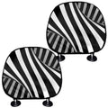 Black And White Twist Illusion Print Car Headrest Covers