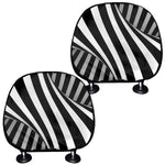 Black And White Spiral Twist Illusion Print Car Headrest Covers