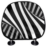 Black And White Spiral Twist Illusion Print Car Headrest Covers