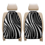 Black And White Spiral Twist Illusion Print Car Seat Organizers