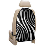 Black And White Spiral Twist Illusion Print Car Seat Organizers