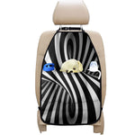 Black And White Spiral Twist Illusion Print Car Seat Organizers