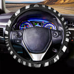 Black And White Spiral Twist Illusion Print Car Steering Wheel Cover