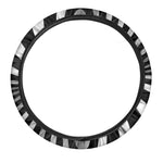 Black And White Spiral Twist Illusion Print Car Steering Wheel Cover