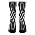 Black And White Twist Illusion Print Crew Socks