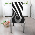 Black And White Twist Illusion Print Dining Chair Slipcover