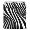 Black And White Twist Illusion Print Duvet Cover Bedding Set