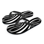 Black And White Spiral Twist Illusion Print Flip Flops