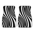 Black And White Twist Illusion Print Front Car Floor Mats