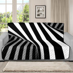 Black And White Spiral Twist Illusion Print Futon Protector