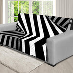 Black And White Spiral Twist Illusion Print Futon Protector