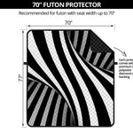 Black And White Spiral Twist Illusion Print Futon Protector