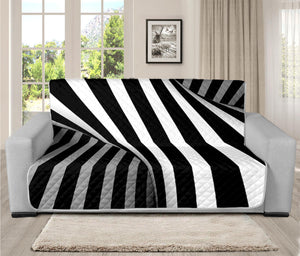 Black And White Spiral Twist Illusion Print Futon Protector