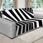 Black And White Spiral Twist Illusion Print Futon Protector