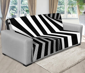 Black And White Spiral Twist Illusion Print Futon Protector