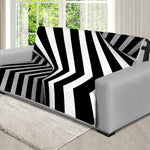 Black And White Spiral Twist Illusion Print Futon Protector