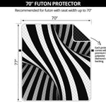 Black And White Spiral Twist Illusion Print Futon Protector