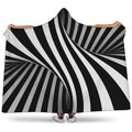 Black And White Twist Illusion Print Hooded Blanket