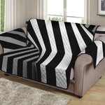 Black And White Spiral Twist Illusion Print Loveseat Protector