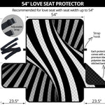 Black And White Spiral Twist Illusion Print Loveseat Protector