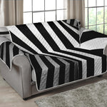 Black And White Spiral Twist Illusion Print Loveseat Protector