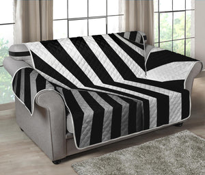 Black And White Spiral Twist Illusion Print Loveseat Protector