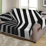 Black And White Spiral Twist Illusion Print Loveseat Protector