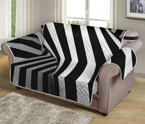 Black And White Spiral Twist Illusion Print Loveseat Protector