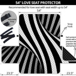 Black And White Spiral Twist Illusion Print Loveseat Protector