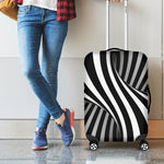 Black And White Spiral Twist Illusion Print Luggage Cover