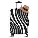 Black And White Spiral Twist Illusion Print Luggage Cover
