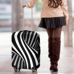 Black And White Spiral Twist Illusion Print Luggage Cover