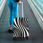 Black And White Spiral Twist Illusion Print Luggage Cover