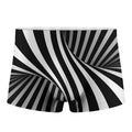 Black And White Twist Illusion Print Men's Boxer Briefs