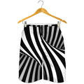 Black And White Twist Illusion Print Men's Shorts