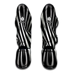 Black And White Spiral Twist Illusion Print Muay Thai Shin Guard