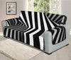 Black And White Spiral Twist Illusion Print Oversized Sofa Protector