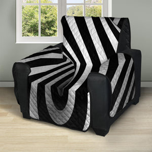 Black And White Spiral Twist Illusion Print Recliner Protector