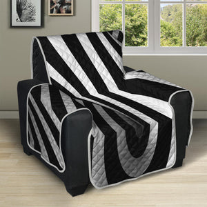 Black And White Spiral Twist Illusion Print Recliner Protector