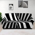 Black And White Twist Illusion Print Sofa Cover