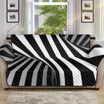 Black And White Spiral Twist Illusion Print Sofa Protector