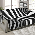 Black And White Spiral Twist Illusion Print Sofa Protector