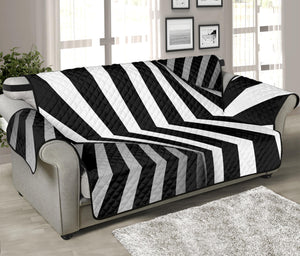 Black And White Spiral Twist Illusion Print Sofa Protector