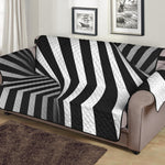 Black And White Spiral Twist Illusion Print Sofa Protector