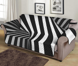 Black And White Spiral Twist Illusion Print Sofa Protector