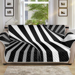 Black And White Spiral Twist Illusion Print Sofa Protector