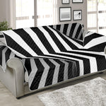 Black And White Spiral Twist Illusion Print Sofa Protector